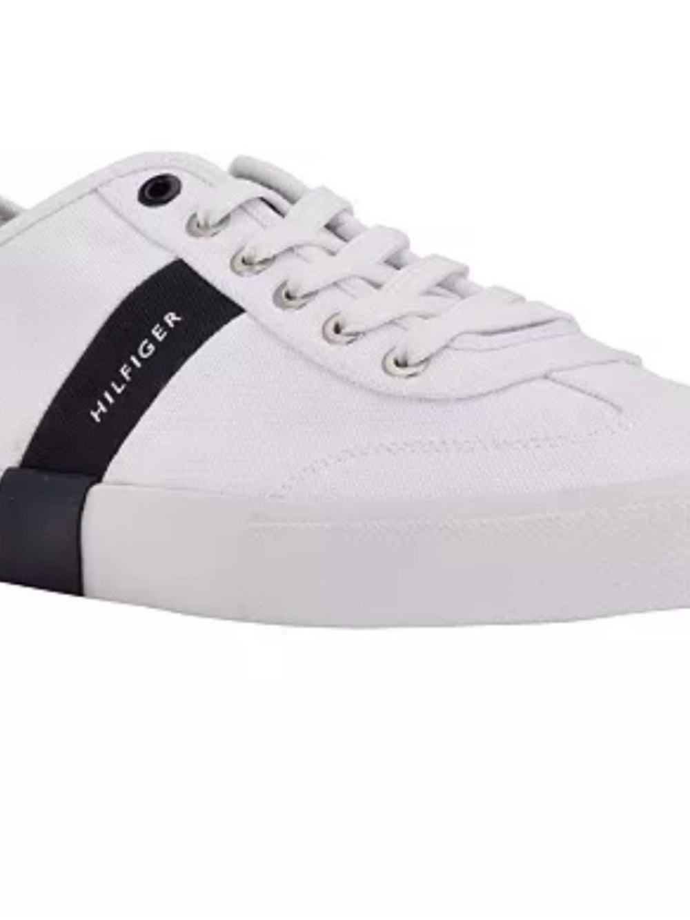 Tommy Hilfiger White and Navy Low-Top Men’s Sneaker Size 10 w-Spot - Picture 5 of 13